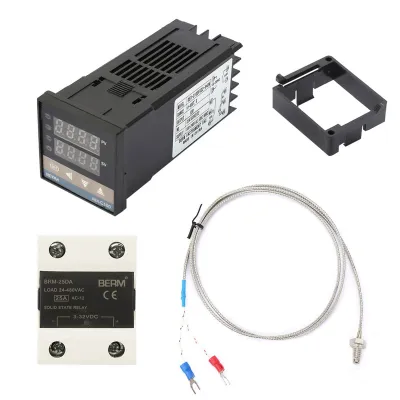 Obrázek produktu pro Sady digitálních regulátorů teploty AC PID 0-400 ℃ + 25A SSR + 1m termočlánek typu M6 K