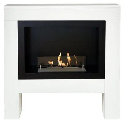 Immagine prodotto di Caminetto a etanolo Xaralyn - Bolea BW - legno bianco - riscaldamento a 1,5 kW - caminetto da incasso incluso - fiamme reali