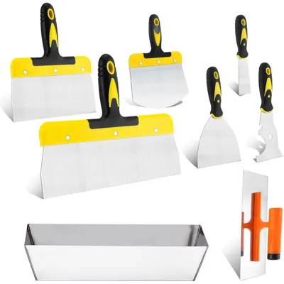 Produktbild von Spachtel Set 8-teilig Edelstahl mit ergonomischem Griff und Spachtelkasten 30,5 cm