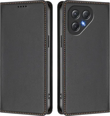 Produktbild von Handyhülle für Tecno Pova 7 Neo, Kunstleder Klapphülle Stoßfeste Magnetische Hülle mit Ständer Schwarz