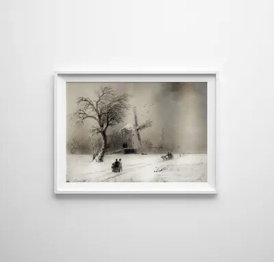 Produktbild von Poster - Canvas - Leinwand - 42 cm x 29,7 cm - Verschneite Landschaft Ivan Aiwasowski