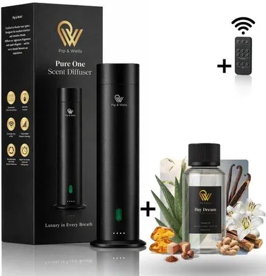 Image de Pip & Wells Pure One diffuseur sans eau, noir mat, avec Day Dream, 120 ml