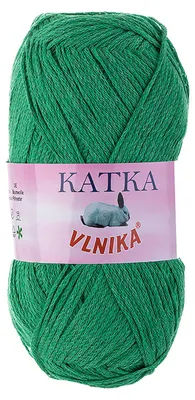 100g Strickgarn Katka Unifarben 80% Baumwolle 801 grün