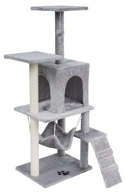 Image de Rebel RA-1004 Grattoir pour chat 50 x 40 x 125 cm, gris
