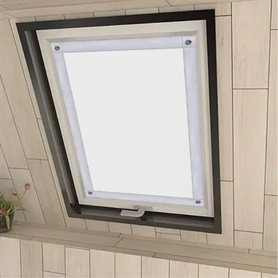 Produktbild von Eurohome 100% Verdunkelung Dachfenster Rollo ohne Bohren Sonnenschutz Verdunkelungsrollo mit Saugnäpfen für Velux-Fenster Weiß 96x93 cm für S06/606