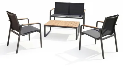 Produktbild von Kettler Lounge Set Diamond 2 Sessel 1 Bank 1 Loungetisch Anthrazit