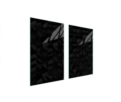 Immagine prodotto di Piastre copri fornelli 2 pezzi 75x52 Copri piano cottura in Vetroceramica tagliere in vetro modello nero