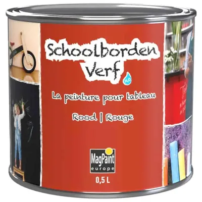 Productafbeelding van MagPaint Schoolbordverf Rood 500 ml – krijtbordverf voor muur, hout en metaal