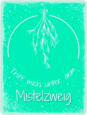 Zdjęcie produktu dla Spotkajmy się pod jemiołą – metalowa tabliczka XL, 21 x 28 cm