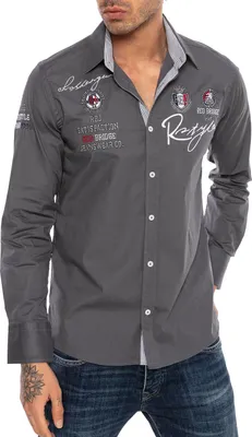 Produktbild von Red Bridge Herren R-Style Design Regular Fit Langarm Hemd Schwarz XL