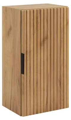 Produktbild von Badezimmer-Hängeschrank Halbhochschrank, Eiche Craft Gold, Griffe Schwarz, 35 x 27 x 68 cm