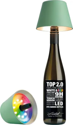 Produktbild von Sompex TOP 2.0 Akku RGBW LED-Flaschenleuchte Olivgrün
