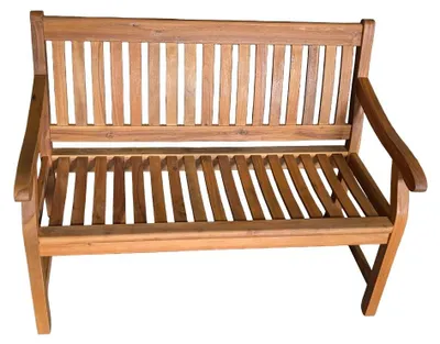 Produktbild von Gartenbank 2-Sitzer aus Akazie geölt mit ergonomischer Rückenlehne 120 cm breit