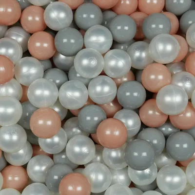Produktbild von Bälle für Bällebad 7cm 500 Stück – Perlmutt, Grau, Roségold