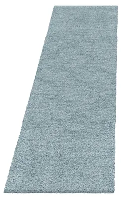 Image de Tapis de couloir pour salon, bleu, 80x250 cm, unie, en polyester