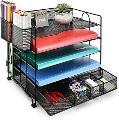 Produktbild von Famanu Büro Organizer – 5-stufiges Design – Multifunktionale Aufbewahrung – Schwarz