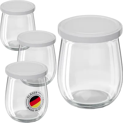 Produktbild von WELLGRO 25x Einmachgläser mit Schraubdeckel weiß - 417ml