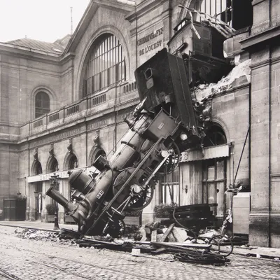Produktbild von Züge Kunstdruck Bild - Zugunglück Am Bahnhof Montparnasse, Paris, Frankreich, 1895 (70 x 70 cm)