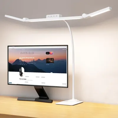 LED-Bürolampe 72 cm, 24 W, 3 Leuchtköpfe, 4 Farbtemperaturen, Weiß