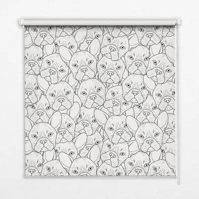 Produktbild von Seitenzug-Rollo Fensterrollo Jalousie - Thermo-Rollo Verdunkelungsrollo - 140x180 cm - Gezeichnete Hunde
