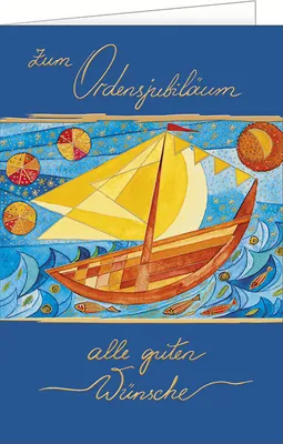 Produktbild von Ordensjubiläum - Segelboot – "Zum Ordensjubiläum alle guten Wünsche" K