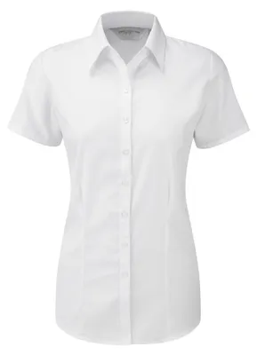 Image de Blouse / chemise pour femme Russell à motif chevrons discret, manches courtes FK765 (Xlarge) (blanc)