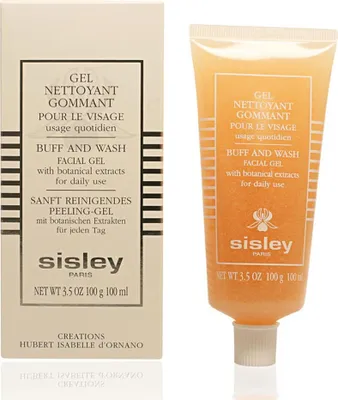 A product shot of a Sisley facial gel and its packaging.