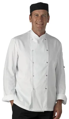 Produktbild von Dennys - Kochjacke für Herren/Damen Unisex, Snap , Langärmlig LT5994 (S) (Weiß)