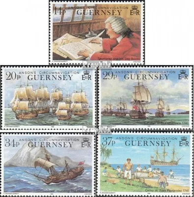Produktbild von Briefmarken GB - Guernsey 1990 Mi 492-496 (kompl.Ausg.) postfrisch Weltumseglung