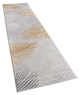Produktbild von Paco Home Teppich Wohnzimmer Kurzflor Waschbar Palmen Muster Blätter Florales Design 3D 80x300 cm