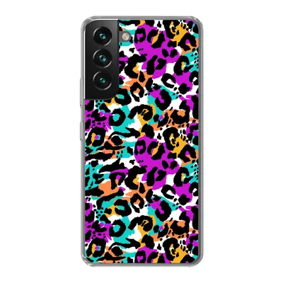 Produktbild von MuchoWow® Handyhülle Schutzhülle Hülle für Samsung Galaxy S22 Pantherdruck - Regenbogen - Weiß Silikon Softcase Handy Hülle - Mobiltelefonhülle