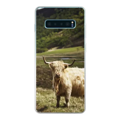 Produktbild von MuchoWow® Handyhülle Schutzhülle Hülle für Samsung Galaxy S10 Lite Schottische Highlander - Pfad - Wald Silikon Softcase Handy Hülle - Schutz