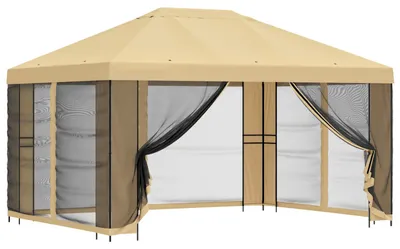 Immagine prodotto di Gazebo da giardino vidaXL con pareti laterali 4 x 3 m color crema