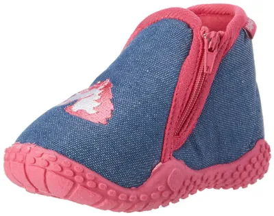 Produktbild von Playshoes Mädchen Hausschuh Einhorn, Jeansblau, 28/29 EU