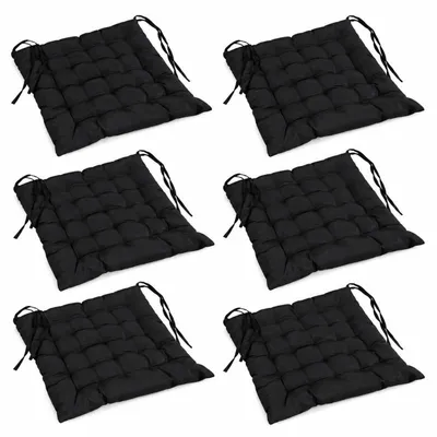 Image de Lot de 6 galettes matelassées 40 x 40 cm Noires - Assises à nouettes