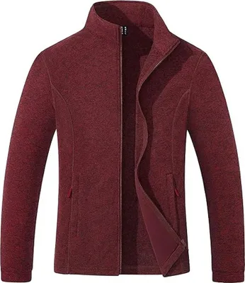 Produktbild von TACVASEN Damen Fleecejacke mit Reißverschluss, leicht, warm, rot, Größe M