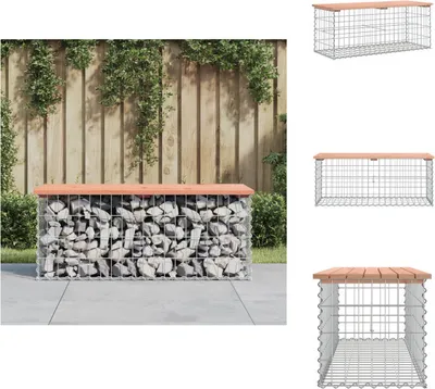 Immagine prodotto di vidaXL Panchina da giardino Gabion 103x44x42 cm in legno massiccio di abete Douglas - Panchine da giardino