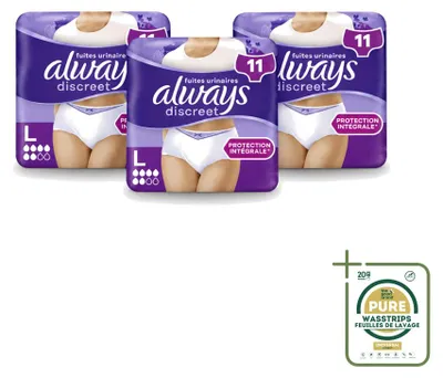 Produktbild von 3 x Always Discreet Incontinentiebroekjes - Maat L - Vorratspackung - 3 Stücke