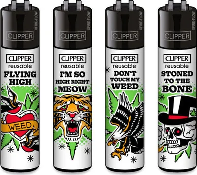 Produktbild von Clipper Reibrad Feuerzeuge 420 Tattoo #2, 4 Stück