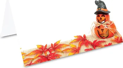 Productafbeelding van PRICARO Tafelkaarten "Halloween pompoen", 50 stuks