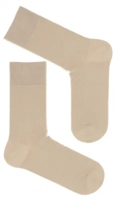 Produktbild von Anzugsocken Milena aus glatter Baumwolle beige für Herren 38-41