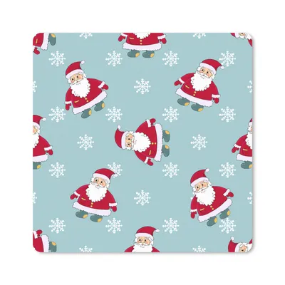 Produktbild von MuchoWow® Mauspad Mousepad Weihnachtsmann - Schneeflocke - Schnittmuster - Weihnachten 20x20 cm - Mousepads - Maus Mat - Pad - Mausunterlage - Desk Mat - Bureauartikeln