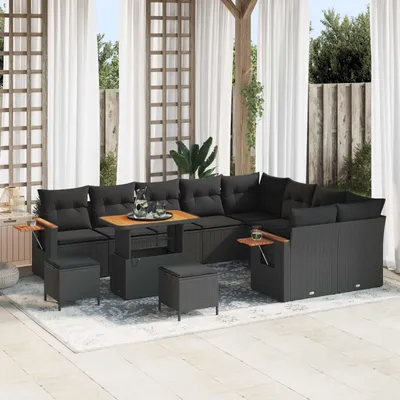 Imagen del producto de vidaXL Juego de sofás de jardín, 12 piezas, color , tejido de polirattan