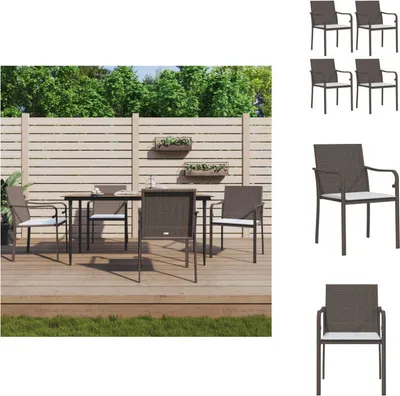 Zdjęcie produktu dla vidaXL Krzesła ogrodowe z poduszkami 4 szt. Brązowy 56x59x84 cm Poli rattan - Krzesła ogrodowe