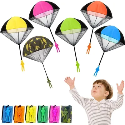 Produktbild von Fallschirm Spielzeug Kinder 6 Stück Outdoor Wurfspiel Mitgebsel Geburtstag Gartenspielzeug