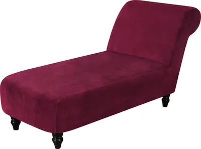 Obrázek produktu pro Sametové bezruké lehátko Chaise Longue Sofa Cover, Stretch Leisure Chair Cover Recliner Sofa Cover Non-Slip Furniture Protector for Reclining Sofa (Wine Red )