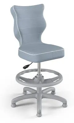 Obrázok produktu pre Detská rastová stolička, ergonomická stolička na písanie, vhodná pre výšku 119-142 cm, farba: svetlosivá (Jasmine 06), s podnožkou