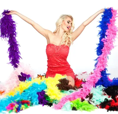 Zdjęcie produktu dla Boland 52703, Ozdobne boa, Dorosły, Każda płeć, Feather, Niebieski, 1000 mm