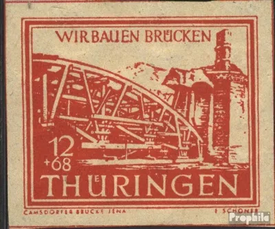 Produktbild von Briefmarken Sowjetische Zone (All.Bes.) 1946 Mi 113IV, Punkt über dem N in THÜRINGEN (Feld 13) postfrisch Wiederaufbau