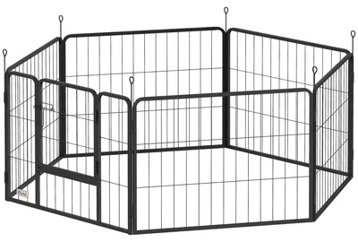 Immagine prodotto di Area di sgambamento per cani - Recinto pieghevole per cani con porta | Colore: Nero | Dimensioni: 80x160x60 cm